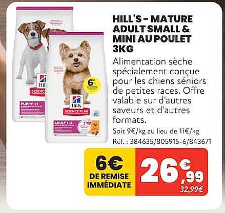 HILL'S - MATURE ADULT SMALL & MINI AU POULET 3KG