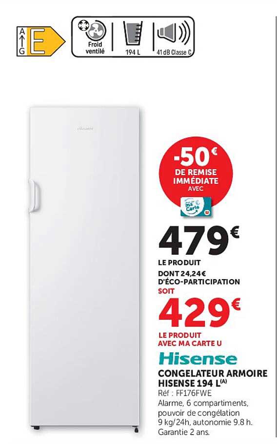 Hisense Congélateur armoire Hisense 194 L(A)