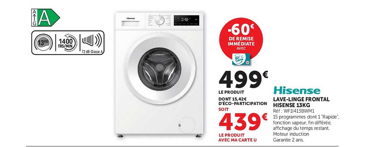 Hisense LAVE-LINGE FRONTAL HISENSE 13KG