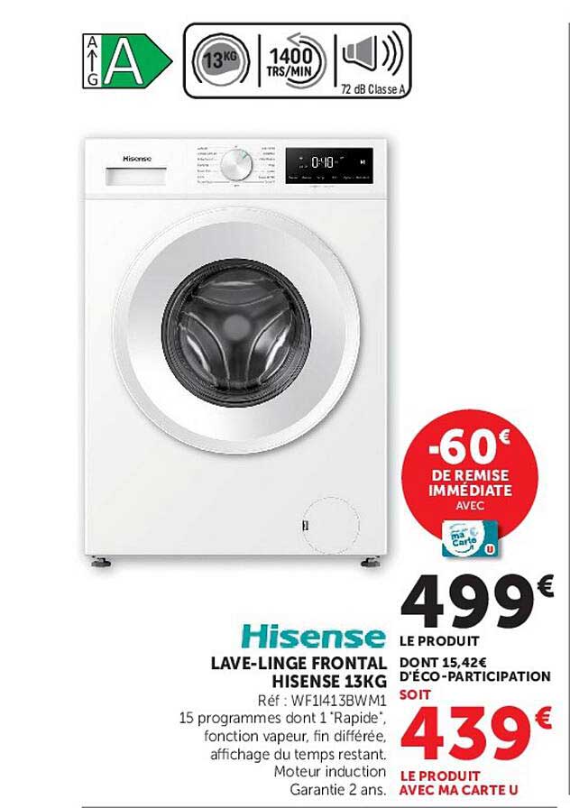 Hisense LAVE-LINGE FRONTAL HISENSE 13KG
