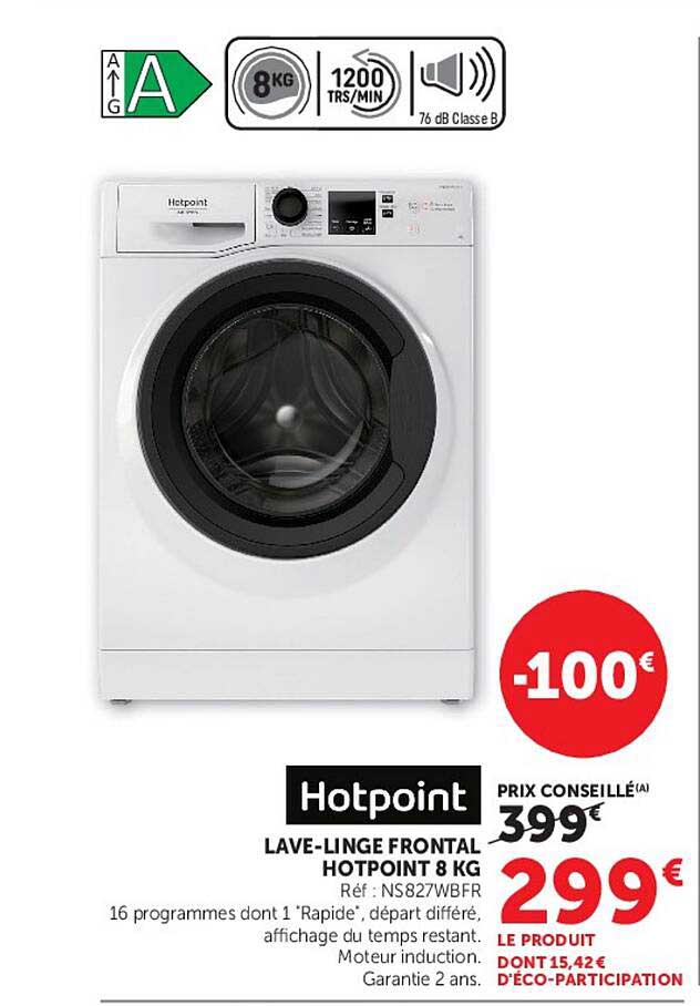 Hotpoint LAVE-LINGE FRONTAL HOTPOINT 8 KG