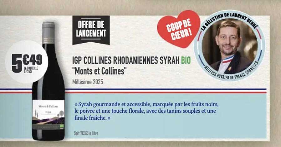 IGP COLLINES RHODANIENNES SYRAH BIO "Monts et Collines"