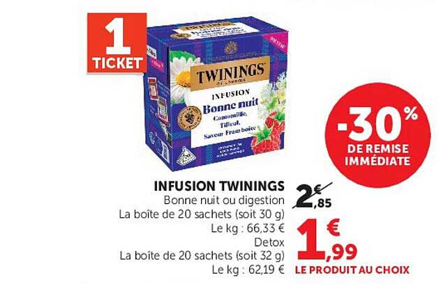 INFUSION TWININGS Bonne nuit ou digestion
