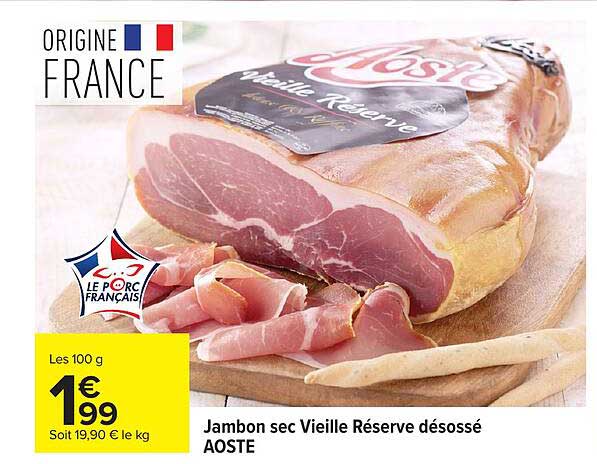 Jambon sec Vieille Réserve désossé AOSTE