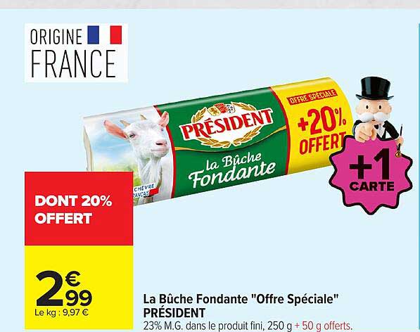 La Bûche Fondante "Offre Spéciale" PRÉSIDENT