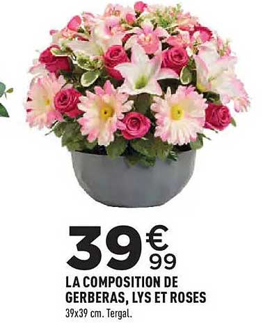 LA COMPOSITION DE GERBERAS, LYS ET ROSES