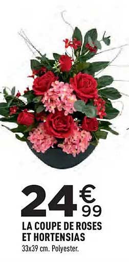 LA COUPE DE ROSES ET HORTENSIAS