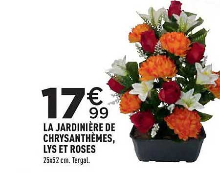 LA JARDINIÈRE DE CHRYSANTHÈMES, LYS ET ROSES