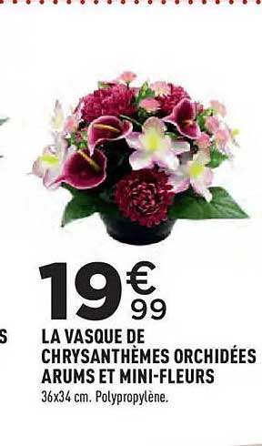 LA VASQUE DE CHRYSANTHÈMES ORCHIDÉES ARUMS ET MINI-FLEURS