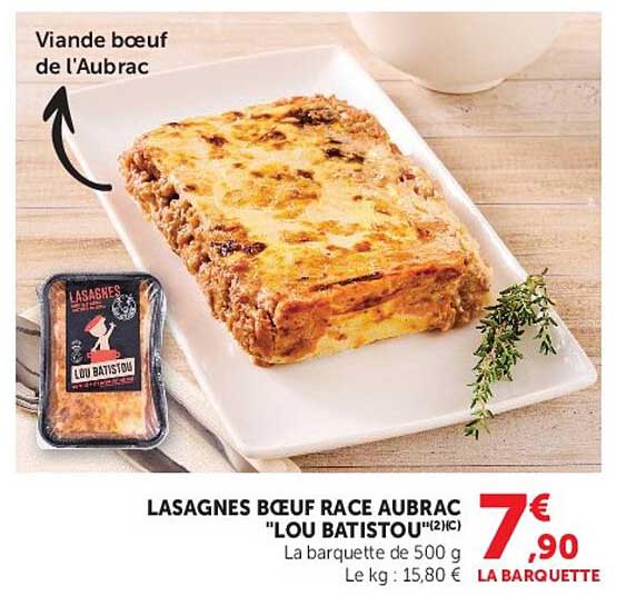 LASAGNES BŒUF RACE AUBRAC "LOU BATISTOU"