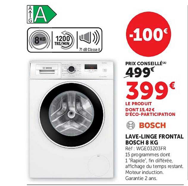 LAVE-LINGE FRONTAL BOSCH 8 KG