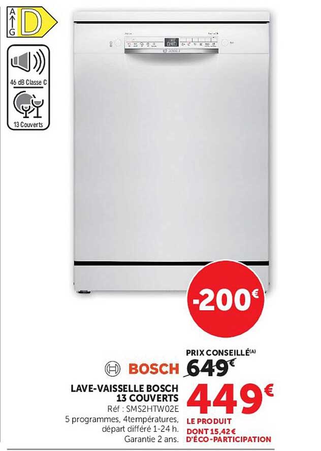 LAVE-VAISSELLE BOSCH 13 COUVERTS