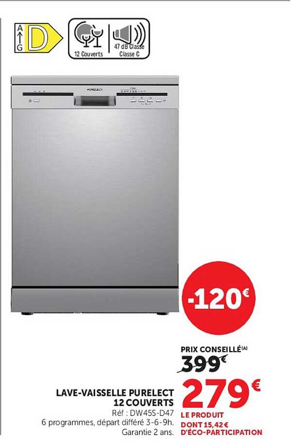 LAVE-VAISSELLE PURELECT 12 COUVERTS