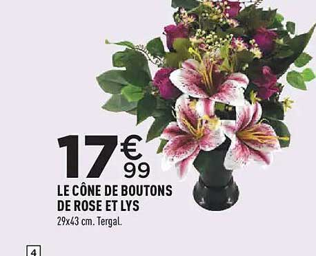 LE CÔNE DE BOUTONS DE ROSE ET LYS