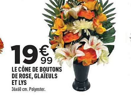 LE CÔNE DE BOUTONS DE ROSE, GLAÏEULS ET LYS