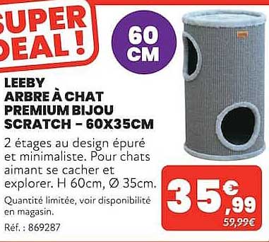 LEEBY ARBRE À CHAT PREMIUM BLUO SCRATCH - 60X35CM