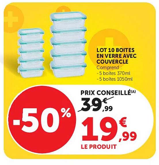 LOT 10 BOITES EN VERRE AVEC COUVERCLE