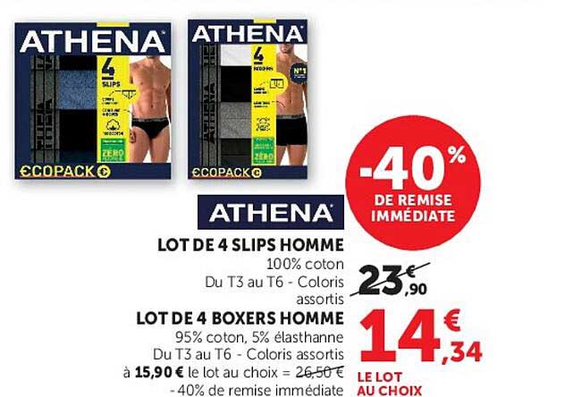 LOT DE 4 SLIPS HOMME