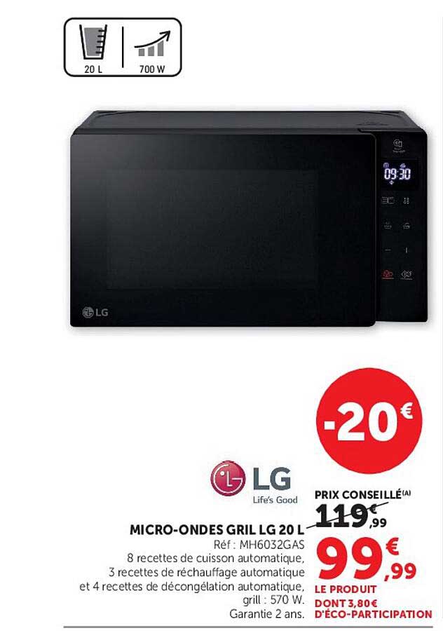 MICRO-ONDES GRIL LG 20 L