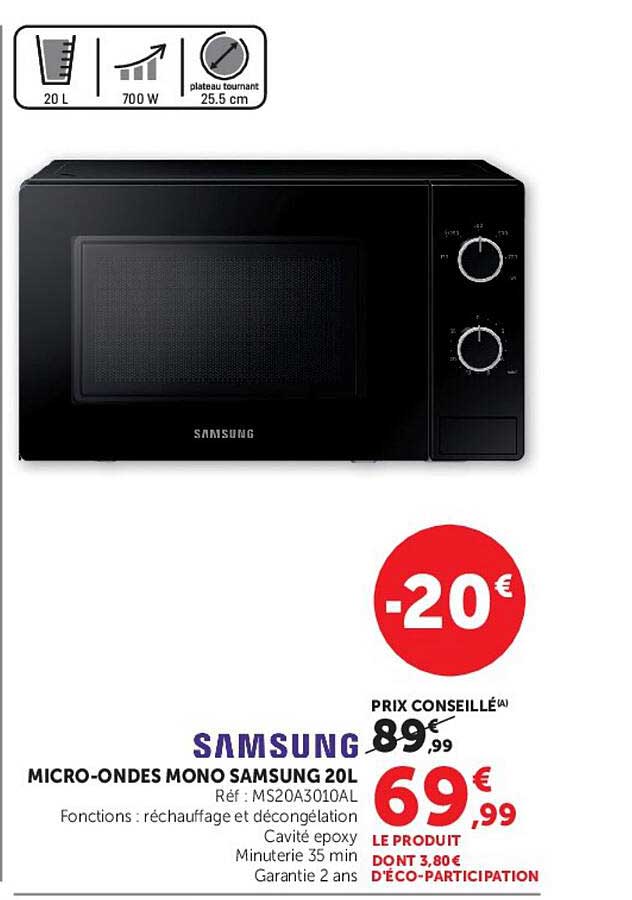 MICRO-ONDES MONO SAMSUNG 20L
