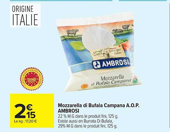 Mozzarella di Bufala Campana A.O.P. AMBROSI