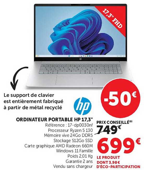 ORDINATEUR PORTABLE HP 17,3"