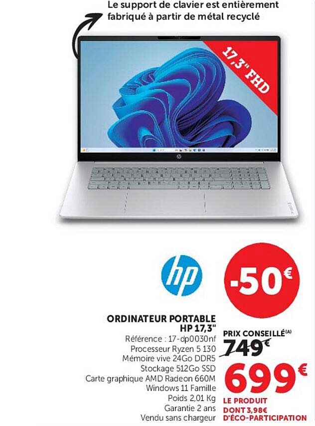 ORDINATEUR PORTABLE HP 17,3"