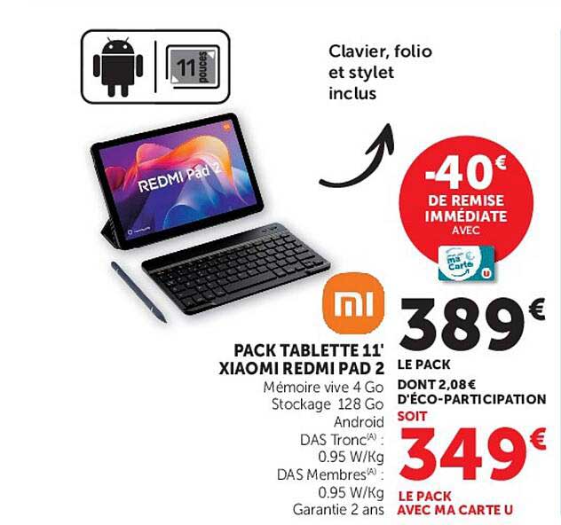 PACK TABLETTE 11' XIAOMI REDMI PAD 2