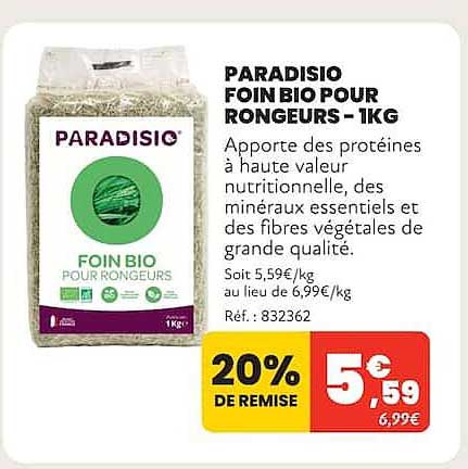 PARADISIO FOIN BIO POUR RONGEURS - 1KG