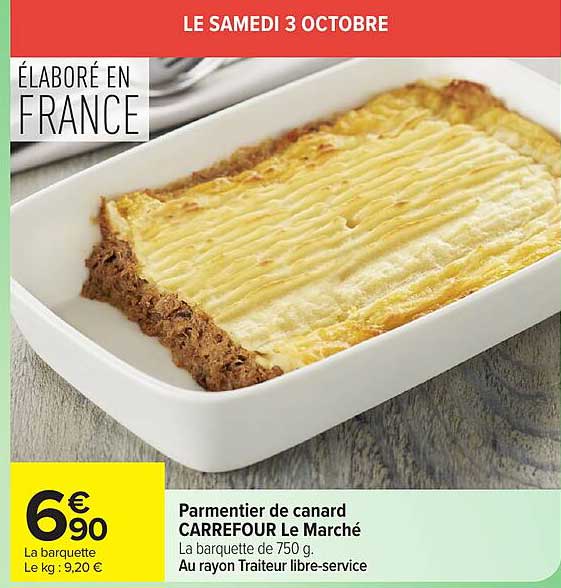 Parmentier de canard CARREFOUR Le Marché