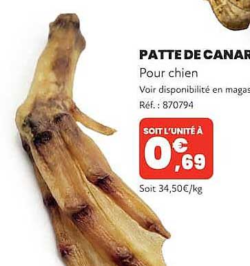 PATTE DE CANARD Pour chien