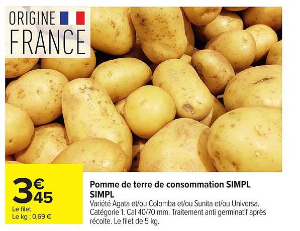 Pomme de terre de consommation SIMPL SIMPL