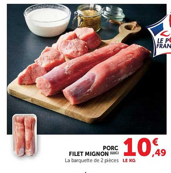 PORC FILET MIGNON (1ère.C) La barquette de 2 pièces