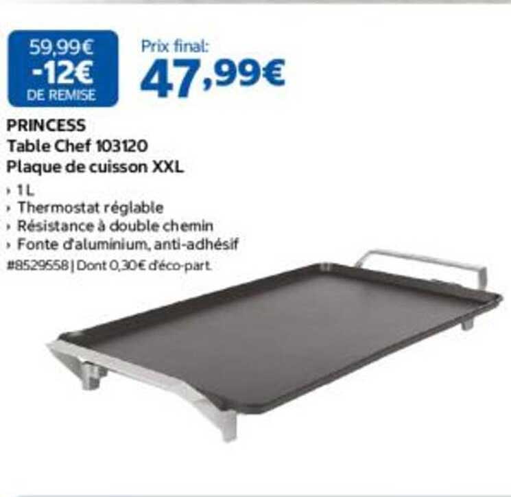 PRINCESS Table Chef 103120 Plaque de cuisson XXL