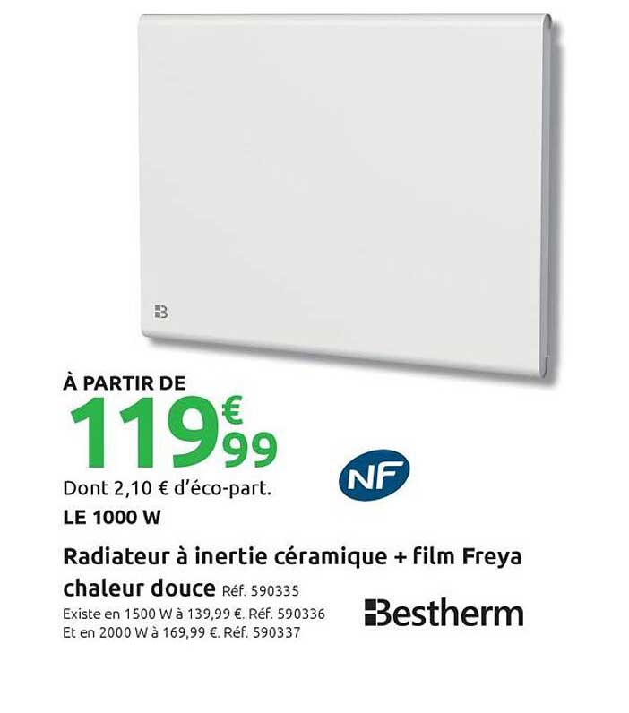Radiateur à inertie céramique + film Freya chaleur douce