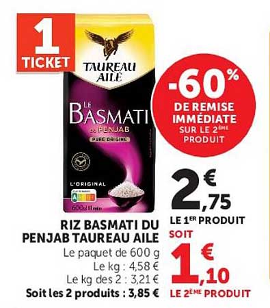 RIZ BASMATI DU PENJAB TAUREAU AILE
