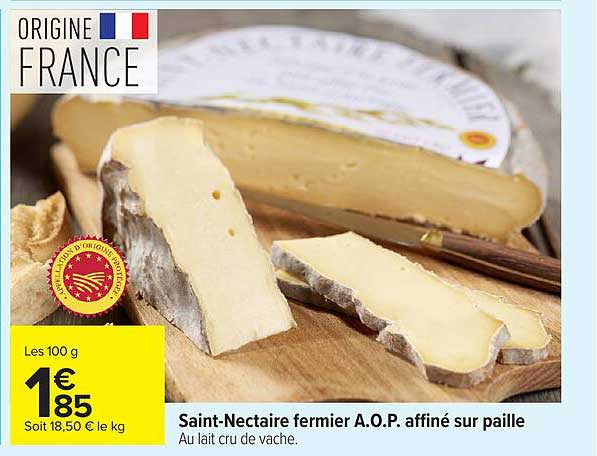 Saint-Nectaire fermier A.O.P. affine sur paille