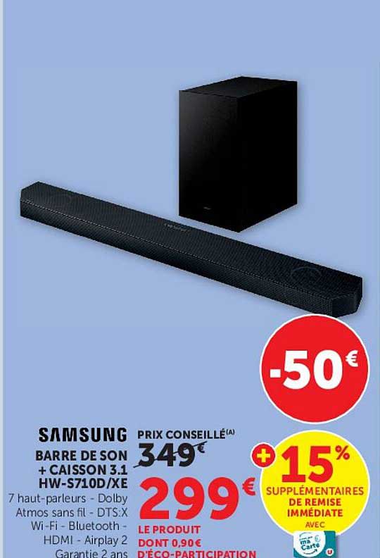 SAMSUNG BARRE DE SON + CAISSON 3.1 HW-S710D/XE