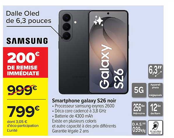Samsung Smartphone galaxy S26 noir