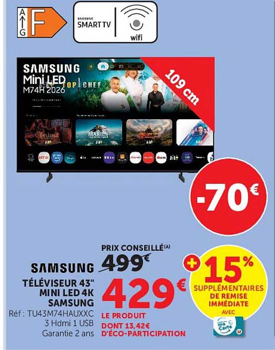 SAMSUNG TÉLÉVISEUR 43" MINI LED 4K SAMSUNG