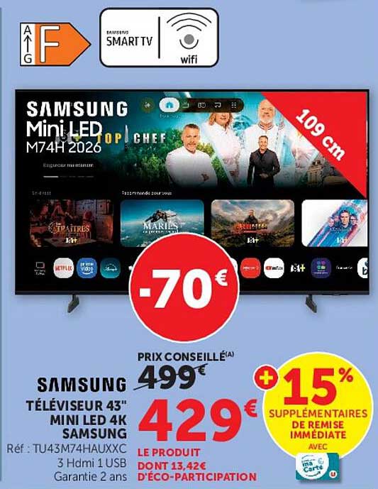 SAMSUNG TÉLÉVISEUR 43" MINI LED 4K SAMSUNG