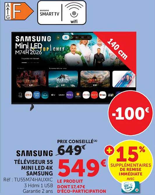 SAMSUNG TÉLÉVISEUR 55 MINI LED 4K SAMSUNG