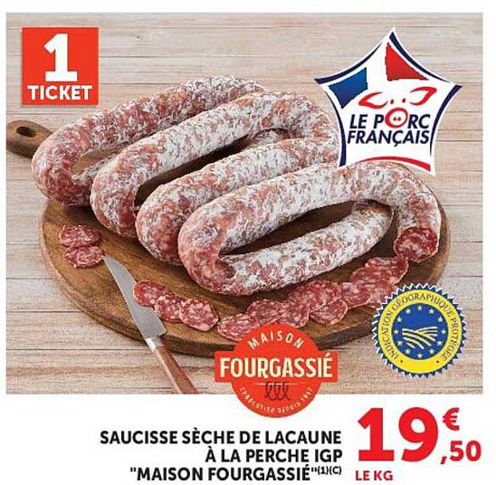 SAUCISSE SÈCHE DE LACAUNE À LA PERCHE IGP "MAISON FOURGASSIÉ"