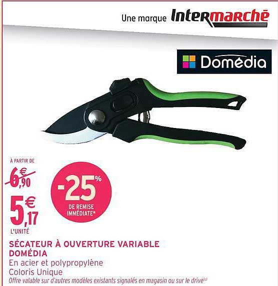 SÉCATEUR À OUVERTURE VARIABLE DOMÉDIA