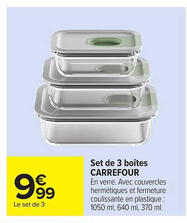 Set de 3 boîtes CARREFOUR