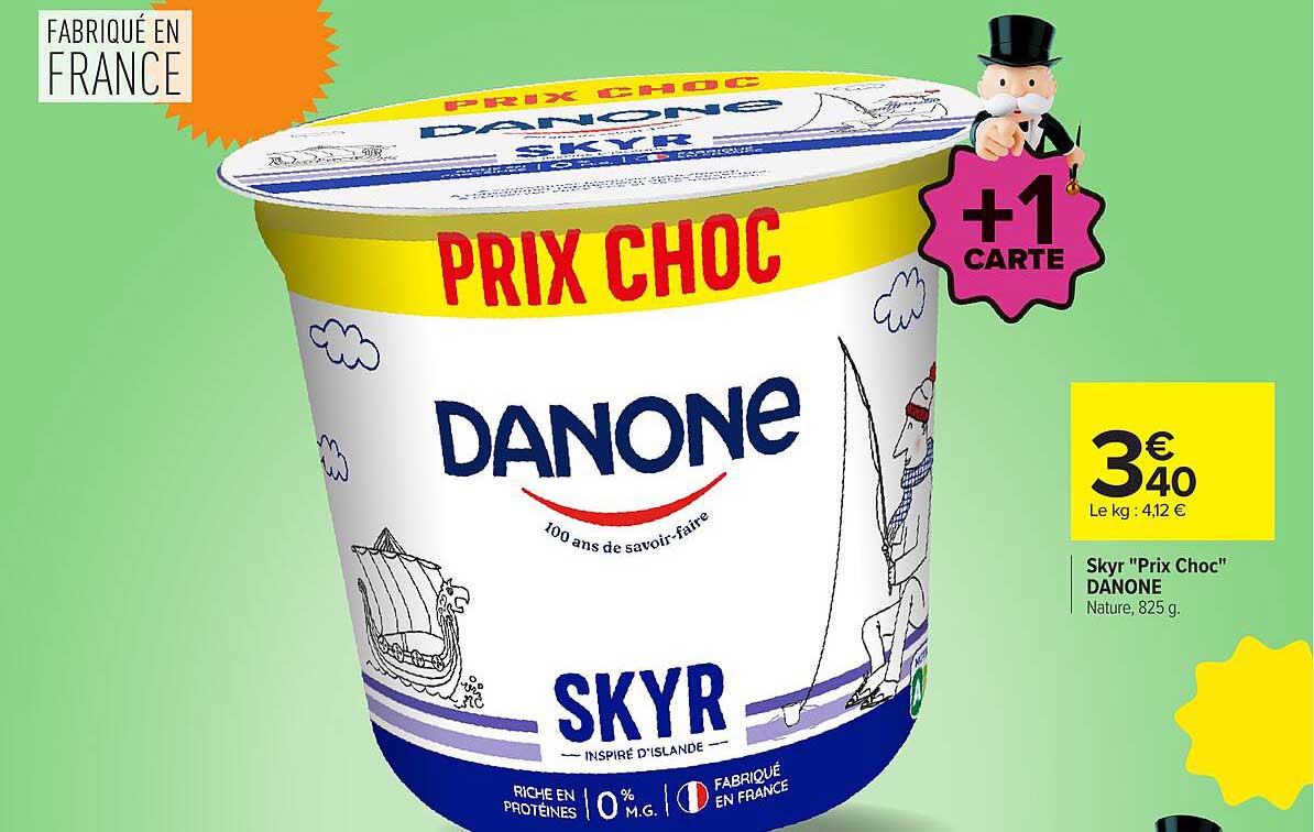 Skyr "Prix Choc" DANONE Nature, 825 g