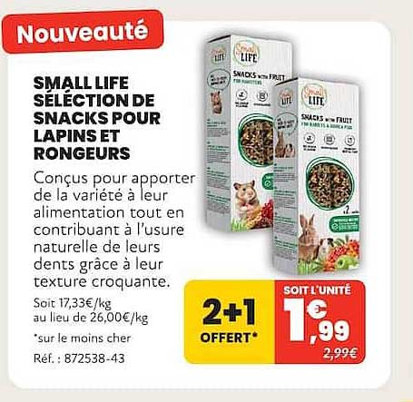 SMALL LIFE SÉLECTION DE SNACKS POUR LAPINS ET RONGEURS
