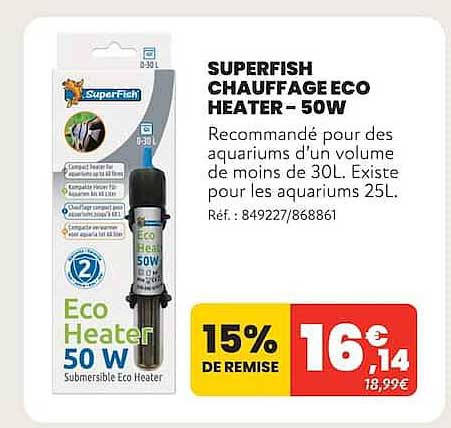 SUPERFISH CHAUFFAGE ECO HEATER – 50W