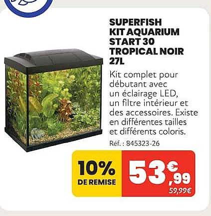 SUPERFISH KIT AQUARIUM START 30 TROPICAL NOIR 27L