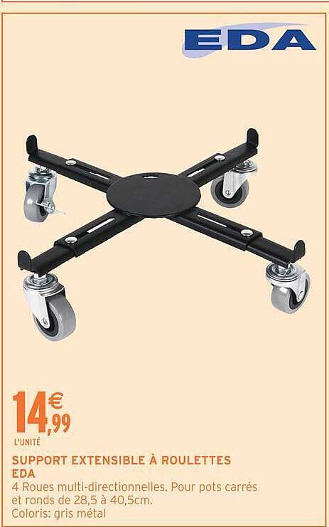 SUPPORT EXTENSIBLE À ROULETTES EDA